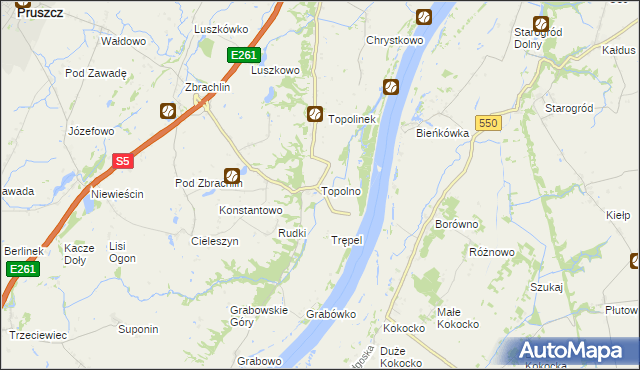 mapa Topolno, Topolno na mapie Targeo