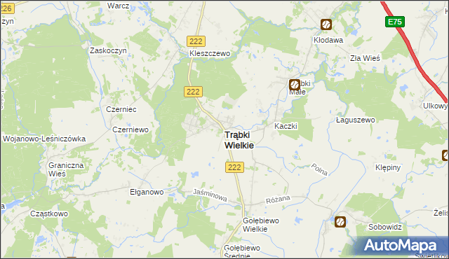 mapa Trąbki Wielkie, Trąbki Wielkie na mapie Targeo