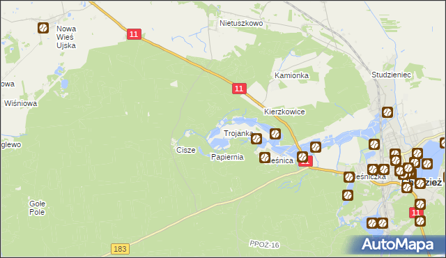 mapa Trojanka, Trojanka na mapie Targeo