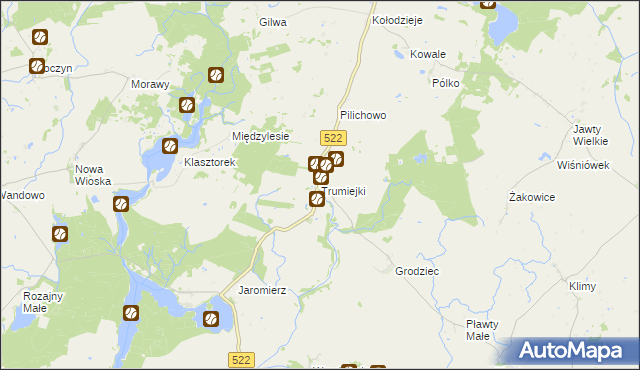 mapa Trumiejki, Trumiejki na mapie Targeo