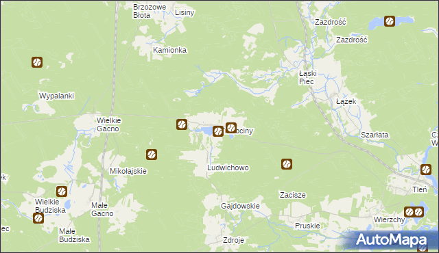 mapa Trzebciny, Trzebciny na mapie Targeo