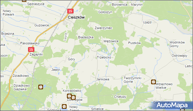 mapa Trzebicko, Trzebicko na mapie Targeo