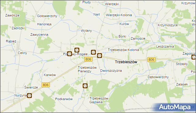 mapa Trzebieszów Drugi, Trzebieszów Drugi na mapie Targeo