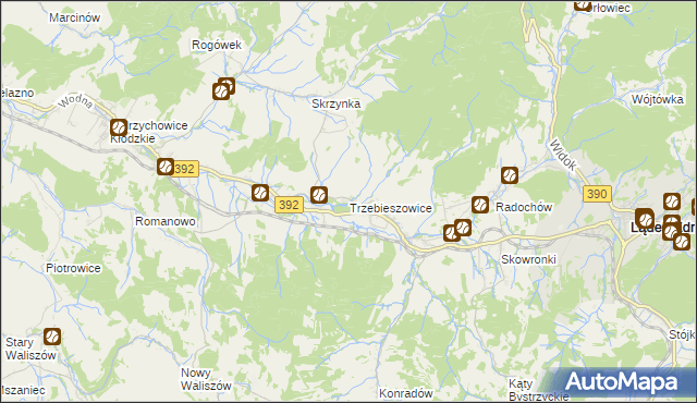 mapa Trzebieszowice, Trzebieszowice na mapie Targeo