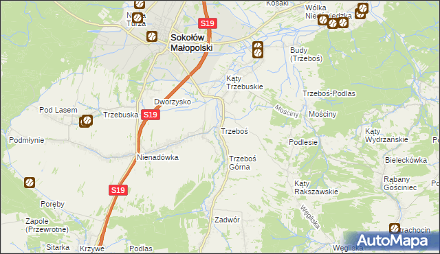 mapa Trzeboś, Trzeboś na mapie Targeo