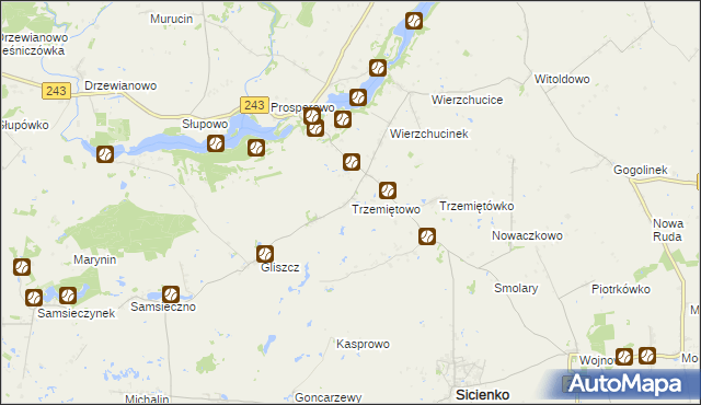 mapa Trzemiętowo, Trzemiętowo na mapie Targeo