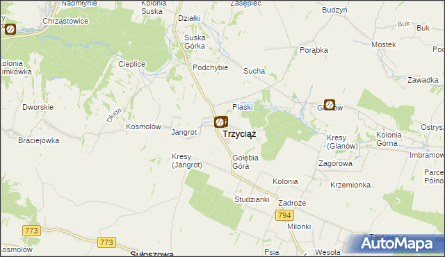 mapa Trzyciąż, Trzyciąż na mapie Targeo