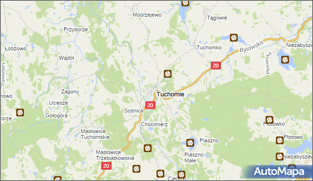 mapa Tuchomie, Tuchomie na mapie Targeo