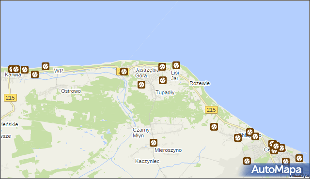 mapa Tupadły gmina Władysławowo, Tupadły gmina Władysławowo na mapie Targeo