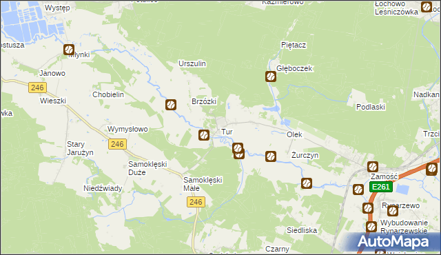 mapa Tur gmina Szubin, Tur gmina Szubin na mapie Targeo