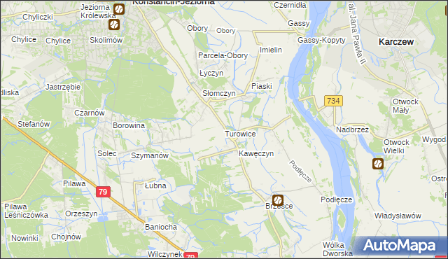 mapa Turowice gmina Konstancin-Jeziorna, Turowice gmina Konstancin-Jeziorna na mapie Targeo