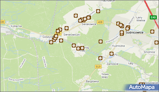 mapa Tworóg Mały, Tworóg Mały na mapie Targeo