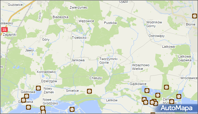 mapa Tworzymirki Górne, Tworzymirki Górne na mapie Targeo