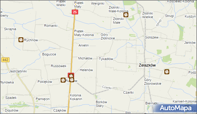 mapa Tykadłów, Tykadłów na mapie Targeo