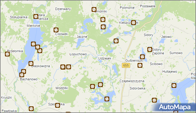 mapa Udziejek, Udziejek na mapie Targeo