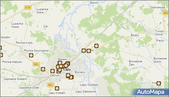 mapa Uhowo, Uhowo na mapie Targeo