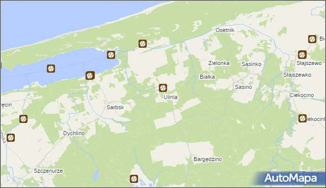 mapa Ulinia, Ulinia na mapie Targeo