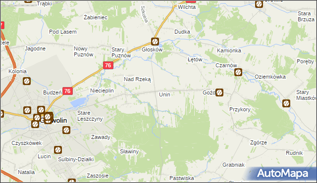 mapa Unin gmina Górzno, Unin gmina Górzno na mapie Targeo