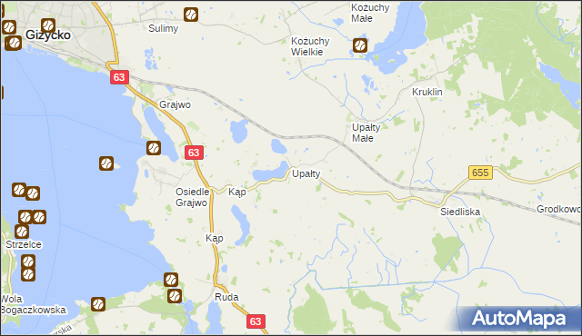 mapa Upałty, Upałty na mapie Targeo