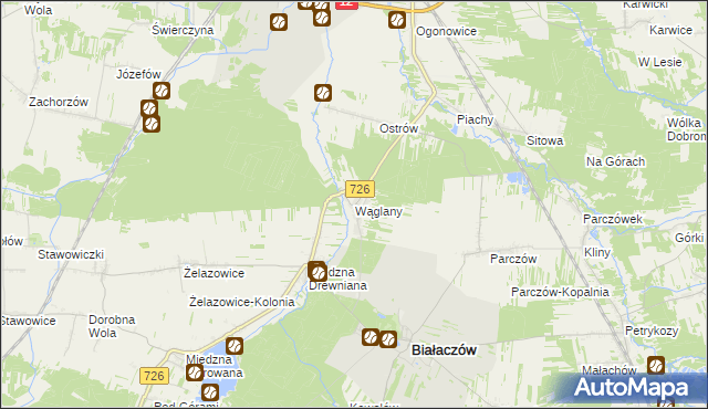 mapa Wąglany, Wąglany na mapie Targeo