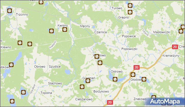 mapa Wałdowo gmina Miastko, Wałdowo gmina Miastko na mapie Targeo