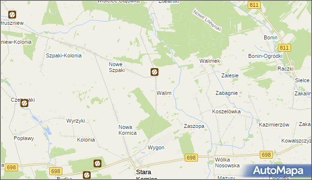 mapa Walim gmina Stara Kornica, Walim gmina Stara Kornica na mapie Targeo