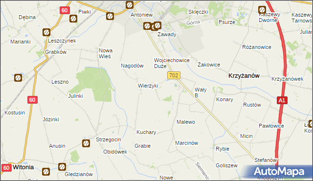 mapa Wały A, Wały A na mapie Targeo