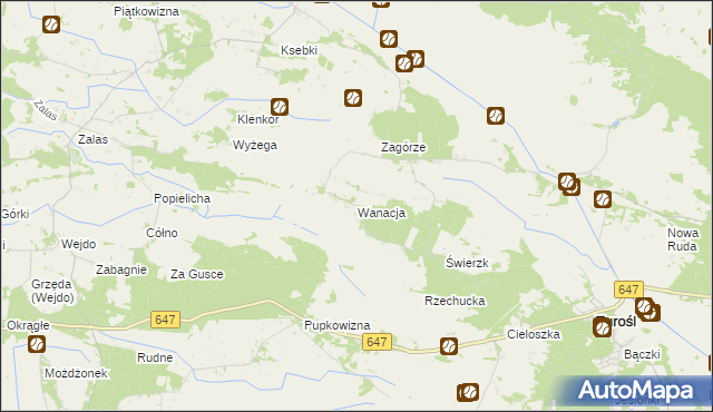 mapa Wanacja, Wanacja na mapie Targeo