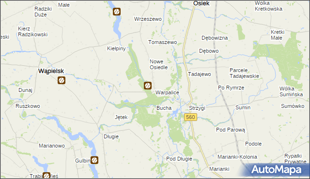 mapa Warpalice, Warpalice na mapie Targeo