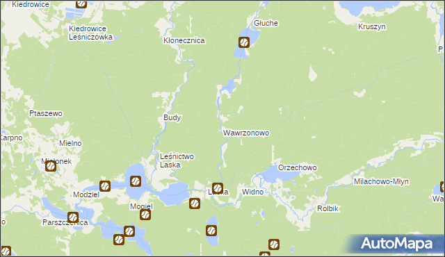 mapa Wawrzonowo, Wawrzonowo na mapie Targeo