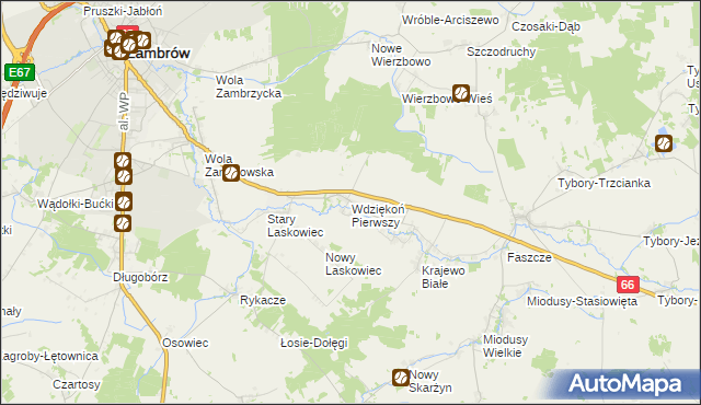 mapa Wdziękoń Pierwszy, Wdziękoń Pierwszy na mapie Targeo