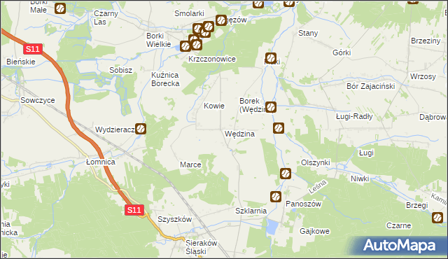 mapa Wędzina, Wędzina na mapie Targeo