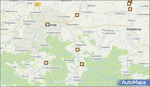 mapa Węgierka, Węgierka na mapie Targeo