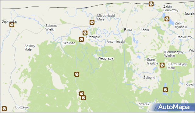 mapa Węgorapa, Węgorapa na mapie Targeo