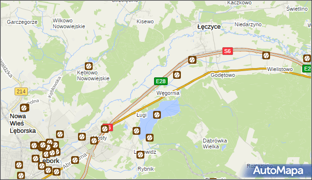 mapa Węgornia, Węgornia na mapie Targeo