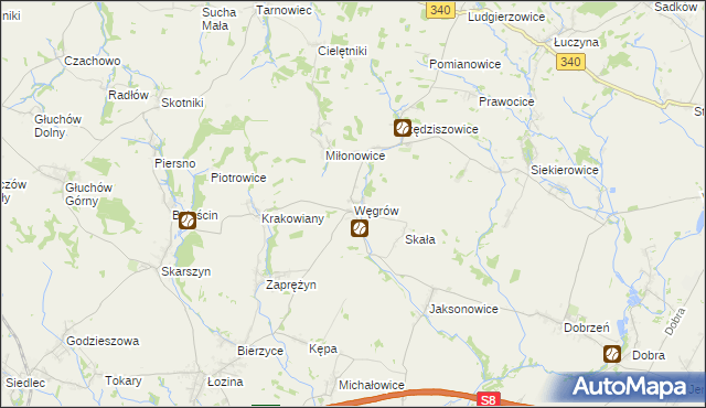 mapa Węgrów gmina Długołęka, Węgrów gmina Długołęka na mapie Targeo