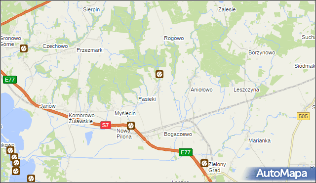 mapa Weklice, Weklice na mapie Targeo