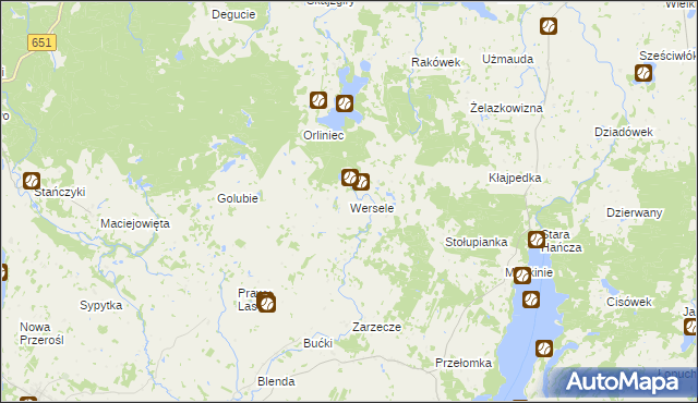 mapa Wersele, Wersele na mapie Targeo