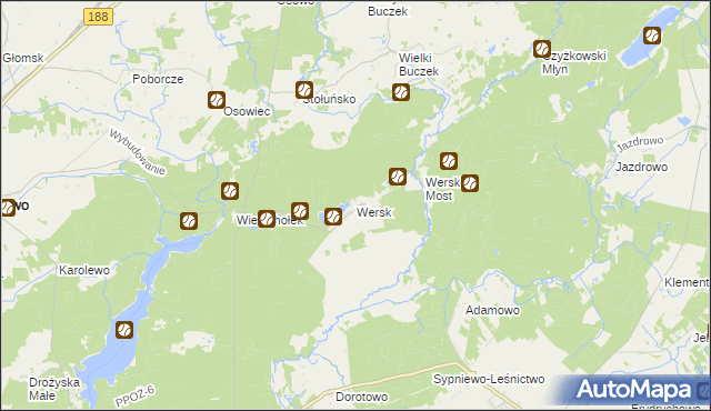 mapa Wersk, Wersk na mapie Targeo