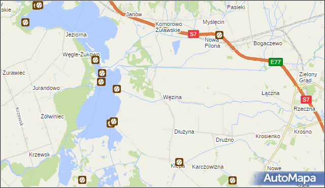 mapa Węzina, Węzina na mapie Targeo