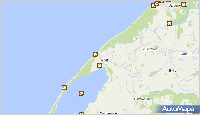 mapa Wicie gmina Darłowo, Wicie gmina Darłowo na mapie Targeo