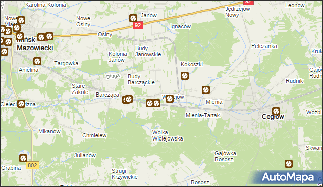 mapa Wiciejów, Wiciejów na mapie Targeo