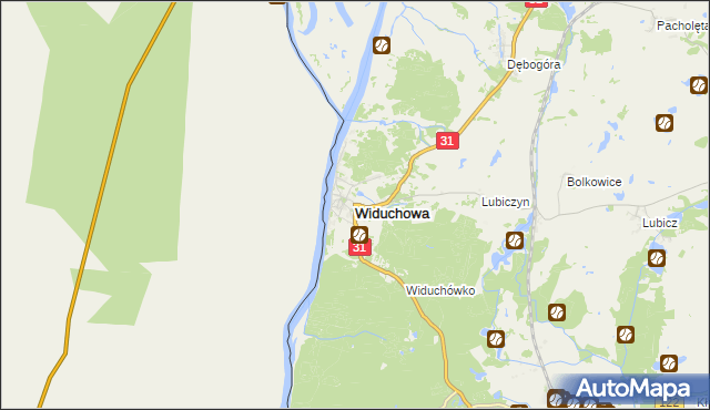 mapa Widuchowa powiat gryfiński, Widuchowa powiat gryfiński na mapie Targeo