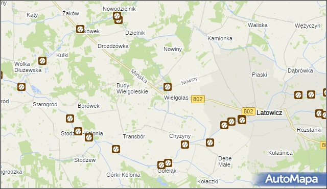 mapa Wielgolas gmina Latowicz, Wielgolas gmina Latowicz na mapie Targeo