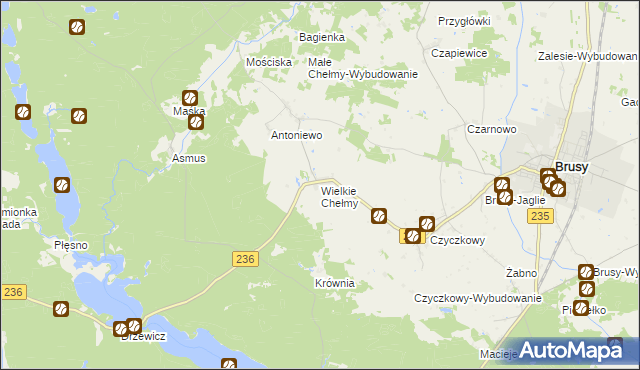 mapa Wielkie Chełmy, Wielkie Chełmy na mapie Targeo