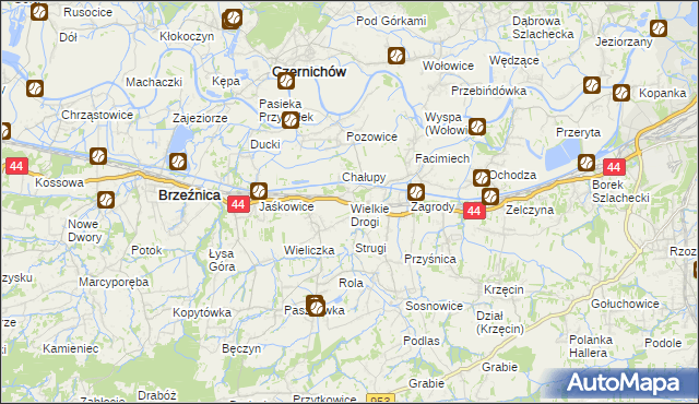 mapa Wielkie Drogi, Wielkie Drogi na mapie Targeo
