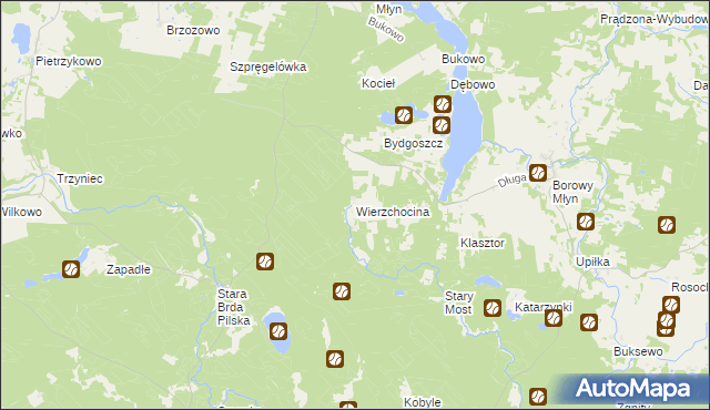 mapa Wierzchocina, Wierzchocina na mapie Targeo