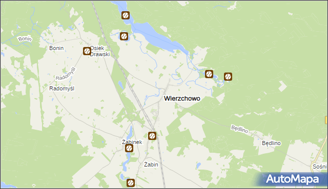 mapa Wierzchowo powiat drawski, Wierzchowo powiat drawski na mapie Targeo