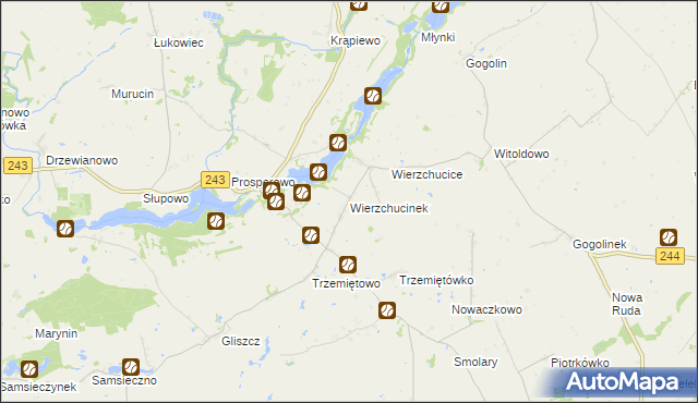 mapa Wierzchucinek, Wierzchucinek na mapie Targeo