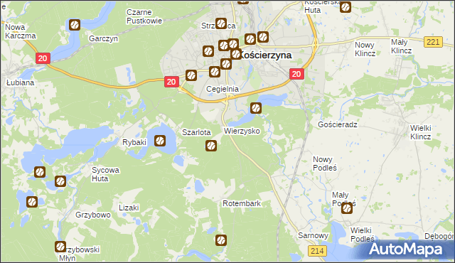 mapa Wierzysko-Leśnictwo, Wierzysko-Leśnictwo na mapie Targeo